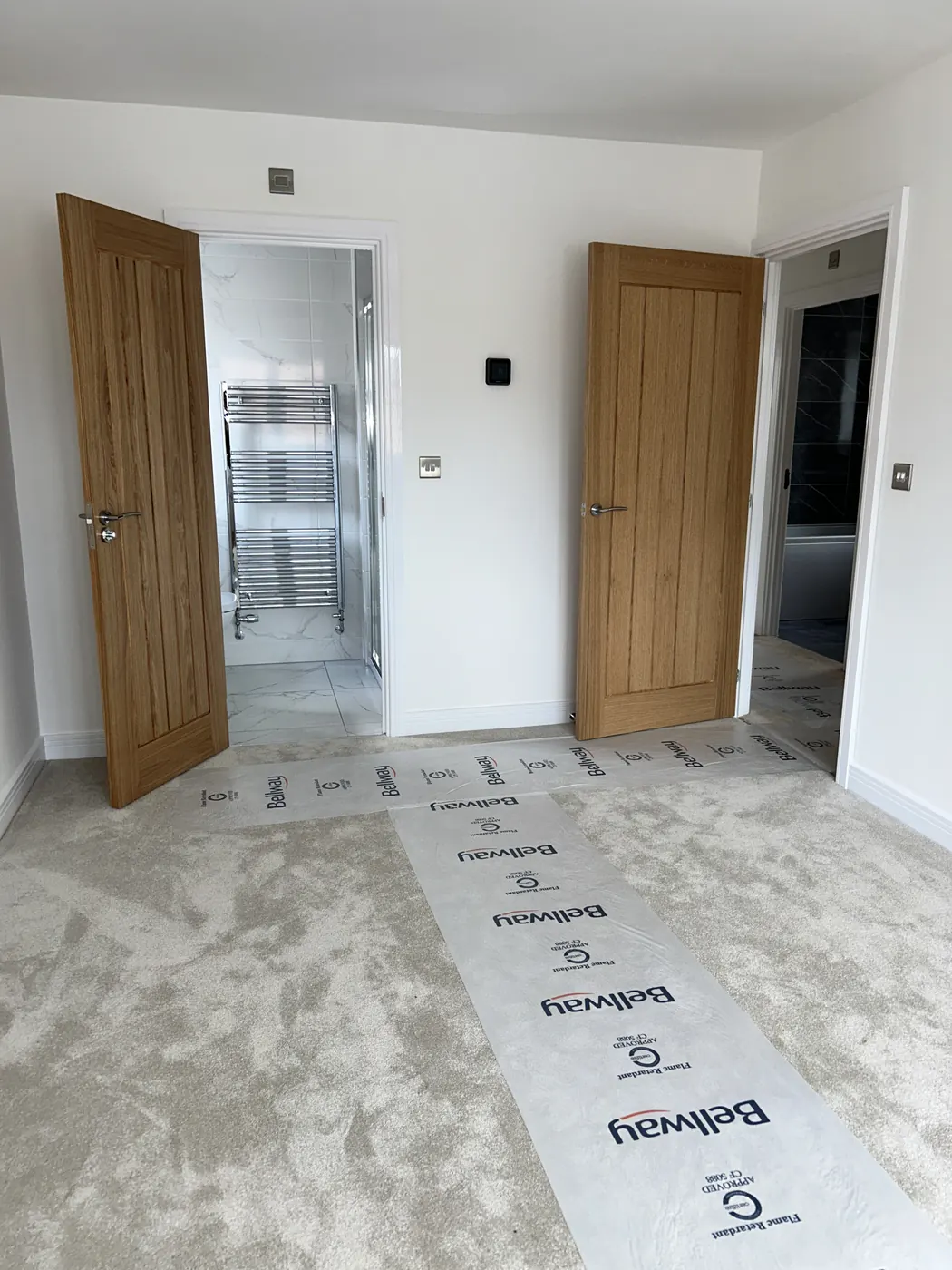 Finished Bellway Homes new build interior, Lymm, Cheshire